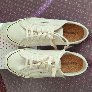 Superga 2490 Organic Cotton Hempu Sneaker in  Off White, size 8/39